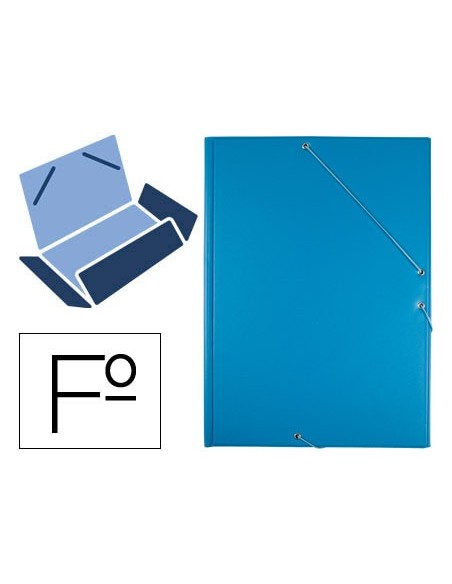 CARPETA GOMAS LIDERPAPEL FL PVC 3 SOLAPAS AZ.