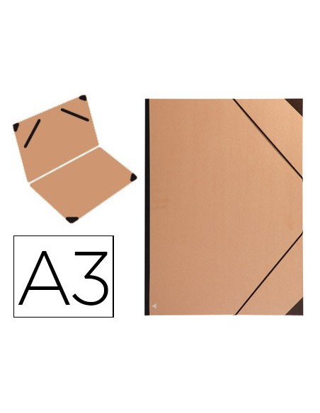 CARPETA PLANOS CLAIREFONTAINE A3 CARTON GOFRADO KRAFT C/GOMAS