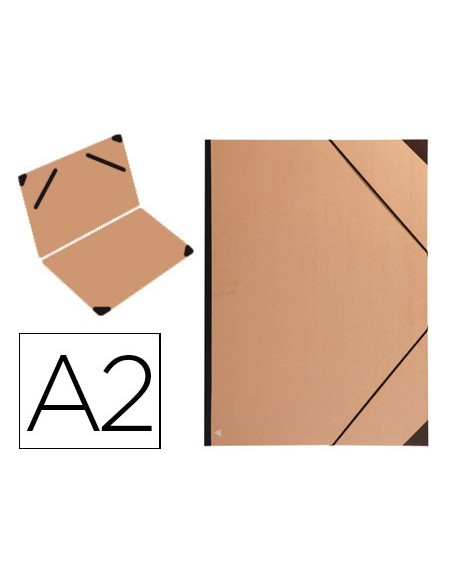 CARPETA PLANOS CLAIREFONTAINE A2 CARTON GOFRADO KRAFT C/GOMAS