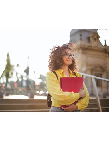 CARPETA  ANTARTIK GOMAS A4 3 SOLAPAS CARTON FORRADO FRAMBUESA