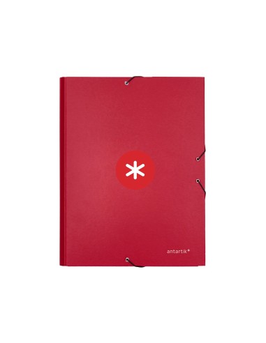 CARPETA  ANTARTIK GOMAS A4 3 SOLAPAS CARTON FORRADO FRAMBUESA