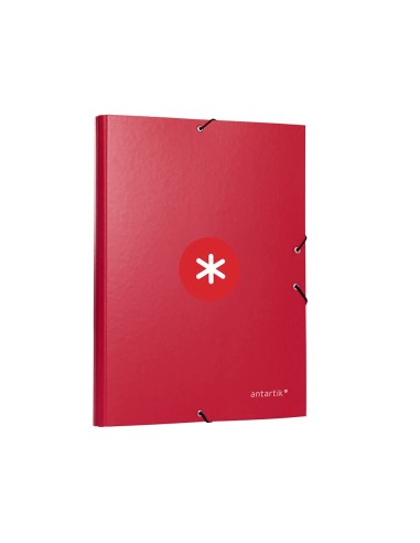 CARPETA  ANTARTIK GOMAS A4 3 SOLAPAS CARTON FORRADO FRAMBUESA