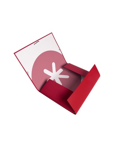 CARPETA  ANTARTIK GOMAS A4 3 SOLAPAS CARTON FORRADO FRAMBUESA