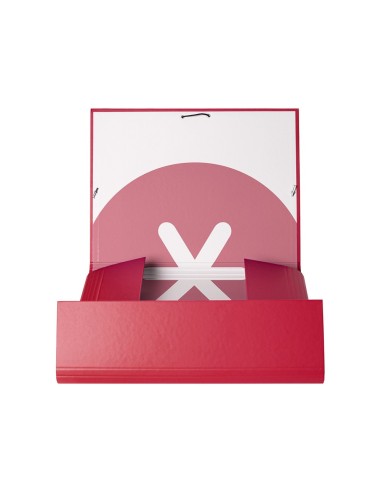 CARPETA  ANTARTIK GOMAS A4 3 SOLAPAS CARTON FORRADO FRAMBUESA