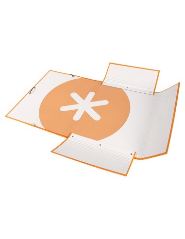 CARPETA  ANTARTIK GOMAS A4 3 SOLAPAS CARTON FORRADO MOSTAZA