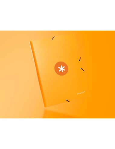 CARPETA  ANTARTIK GOMAS A4 3 SOLAPAS CARTON FORRADO MOSTAZA