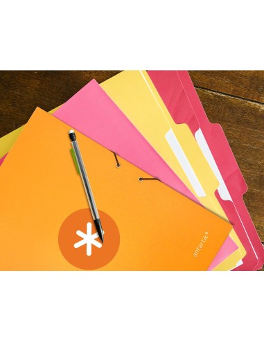 CARPETA  ANTARTIK GOMAS A4 3 SOLAPAS CARTON FORRADO MOSTAZA