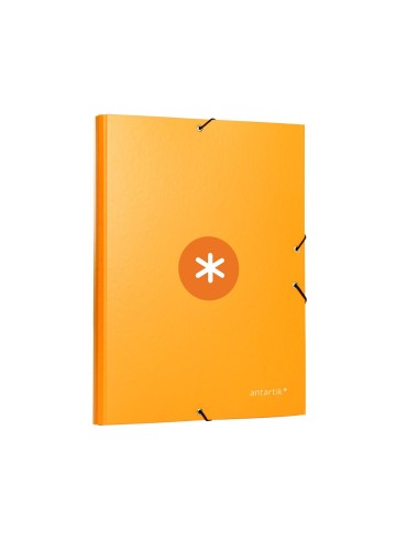 CARPETA  ANTARTIK GOMAS A4 3 SOLAPAS CARTON FORRADO MOSTAZA