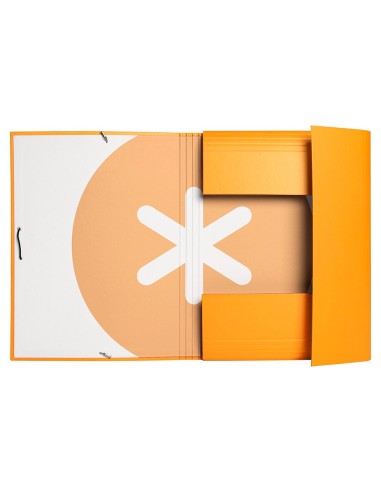 CARPETA  ANTARTIK GOMAS A4 3 SOLAPAS CARTON FORRADO MOSTAZA