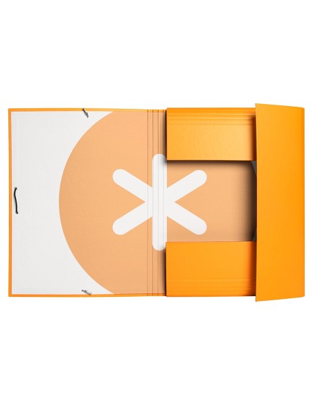 CARPETA  ANTARTIK GOMAS A4 3 SOLAPAS CARTON FORRADO MOSTAZA