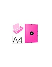 CARPETA GOMAS ANTARTIK FL CARTON FORRADO 3 SOLAPAS ROSA 2