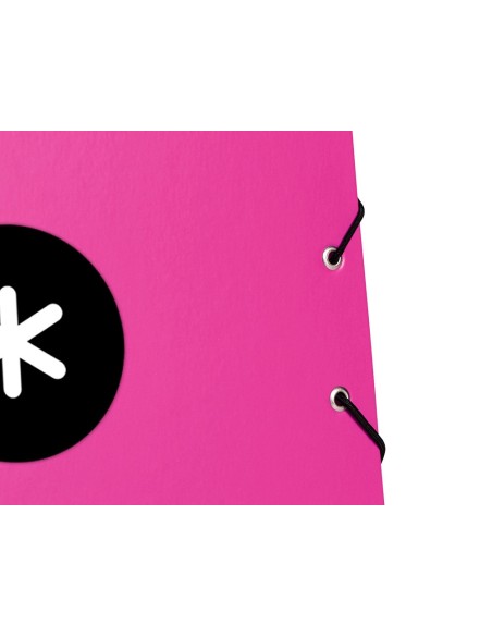 CARPETA GOMAS ANTARTIK FL CARTON FORRADO 3 SOLAPAS ROSA