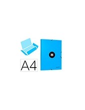 CARPETA GOMAS ANTARTIK FL CARTON FORRADO 3 SOLAPAS AZ. 2