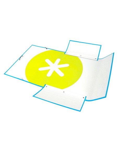 CARPETA GOMAS ANTARTIK FL CARTON FORRADO 3 SOLAPAS AZ.