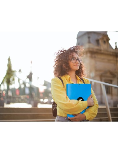 CARPETA GOMAS ANTARTIK FL CARTON FORRADO 3 SOLAPAS AZ.