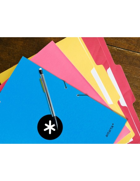 CARPETA GOMAS ANTARTIK FL CARTON FORRADO 3 SOLAPAS AZ.