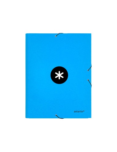 CARPETA GOMAS ANTARTIK FL CARTON FORRADO 3 SOLAPAS AZ.