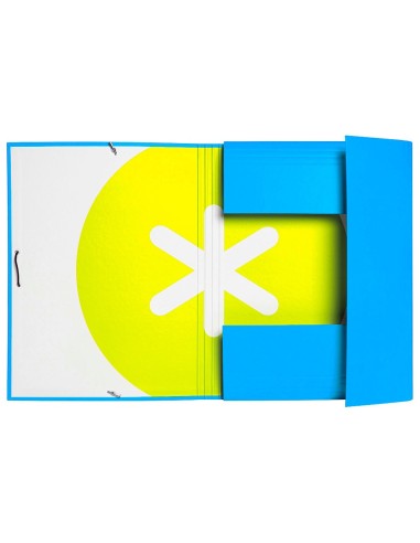 CARPETA GOMAS ANTARTIK FL CARTON FORRADO 3 SOLAPAS AZ.