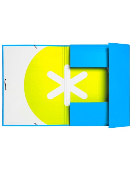 CARPETA GOMAS ANTARTIK FL CARTON FORRADO 3 SOLAPAS AZ.