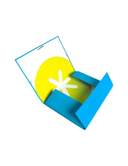 CARPETA GOMAS ANTARTIK FL CARTON FORRADO 3 SOLAPAS AZ.