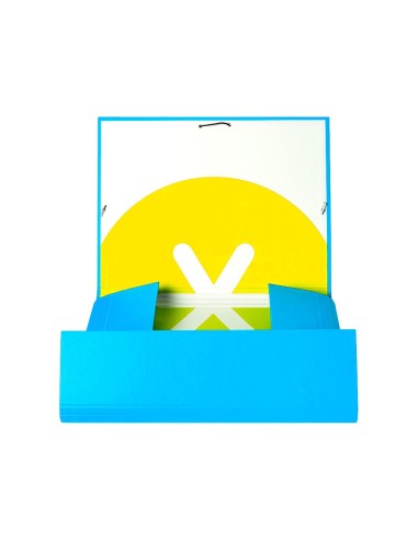 CARPETA GOMAS ANTARTIK FL CARTON FORRADO 3 SOLAPAS AZ.