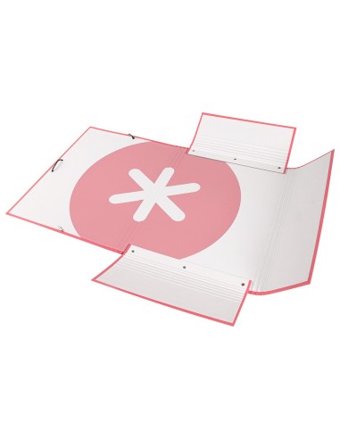 CARPETA GOMAS ANTARTIK A4 CARTON FORRADO 3 SOLAPAS CORAL