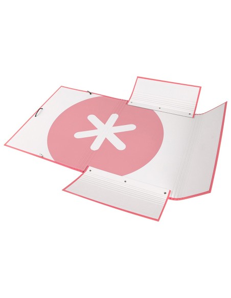 CARPETA GOMAS ANTARTIK A4 CARTON FORRADO 3 SOLAPAS CORAL