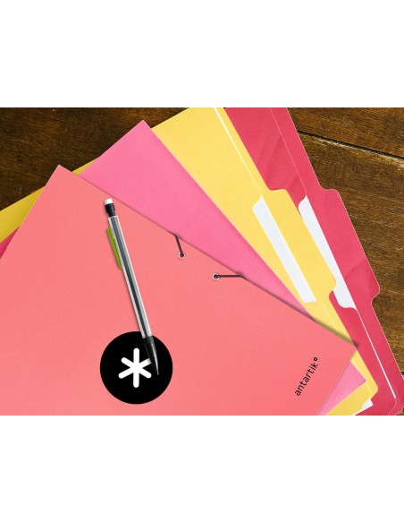 CARPETA GOMAS ANTARTIK A4 CARTON FORRADO 3 SOLAPAS CORAL