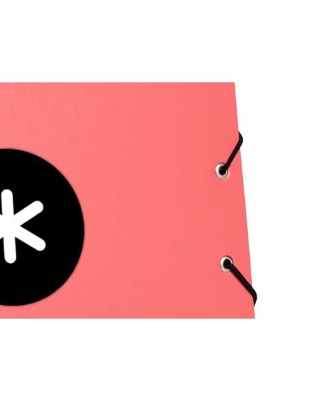 CARPETA GOMAS ANTARTIK A4 CARTON FORRADO 3 SOLAPAS CORAL