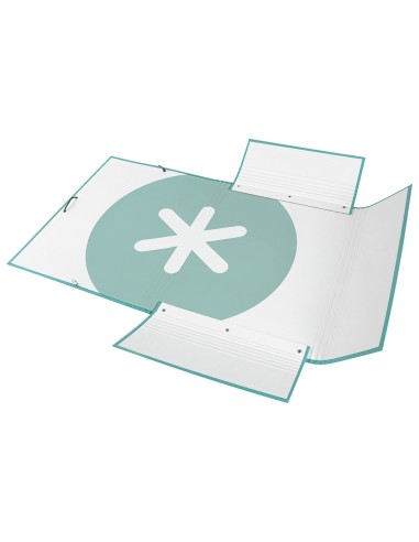 CARPETA GOMAS ANTARTIK A4 CARTON FORRADO 3 SOLAPAS MENTA