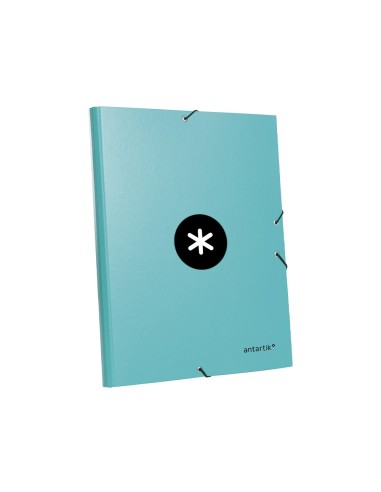 CARPETA GOMAS ANTARTIK A4 CARTON FORRADO 3 SOLAPAS MENTA