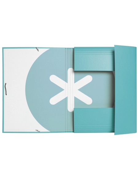 CARPETA GOMAS ANTARTIK A4 CARTON FORRADO 3 SOLAPAS MENTA