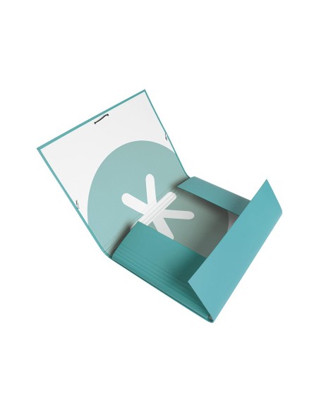 CARPETA GOMAS ANTARTIK A4 CARTON FORRADO 3 SOLAPAS MENTA