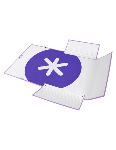 CARPETA GOMAS ANTARTIK A4 CARTON FORRADO 3 SOLAPAS LAVANDA