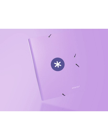 CARPETA GOMAS ANTARTIK A4 CARTON FORRADO 3 SOLAPAS LAVANDA