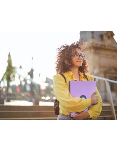 CARPETA GOMAS ANTARTIK A4 CARTON FORRADO 3 SOLAPAS LAVANDA