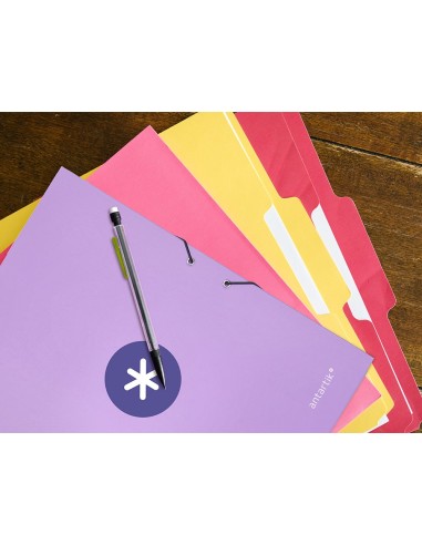 CARPETA GOMAS ANTARTIK A4 CARTON FORRADO 3 SOLAPAS LAVANDA