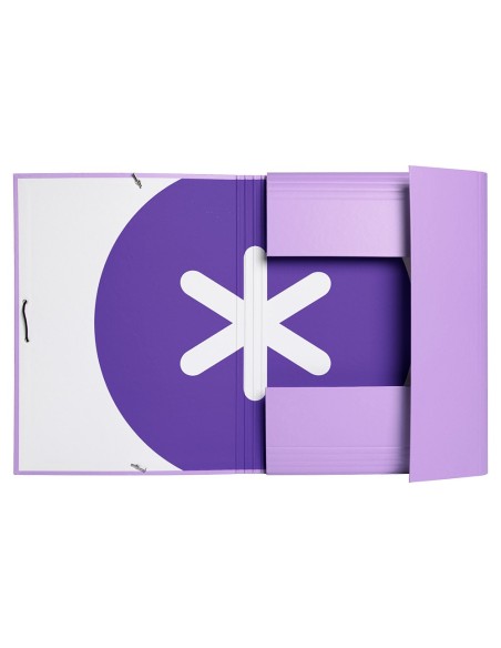 CARPETA GOMAS ANTARTIK A4 CARTON FORRADO 3 SOLAPAS LAVANDA