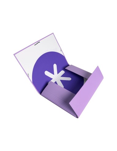 CARPETA GOMAS ANTARTIK A4 CARTON FORRADO 3 SOLAPAS LAVANDA