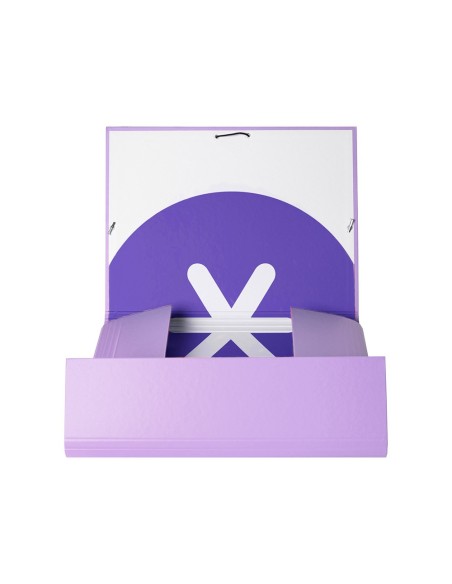 CARPETA GOMAS ANTARTIK A4 CARTON FORRADO 3 SOLAPAS LAVANDA