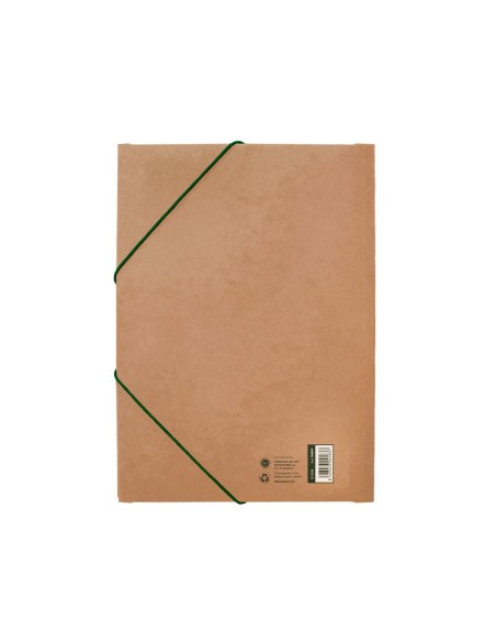 CARPETA  GOMAS A4+ 3 SOLAPAS ECOUSE CARTULINA 400 G/M2 KRAFT MARRON