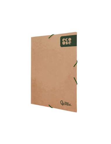 CARPETA  GOMAS A4+ 3 SOLAPAS ECOUSE CARTULINA 400 G/M2 KRAFT MARRON