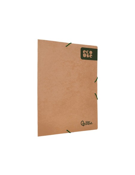 CARPETA  GOMAS A4+ 3 SOLAPAS ECOUSE CARTULINA 400 G/M2 KRAFT MARRON