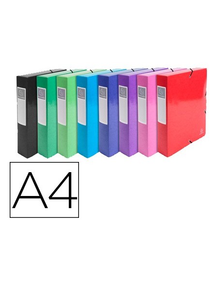 CARPETA PROYECTO EXACOMPTA CARTON LUSTRADO PLAST.A4 80MM SURT.