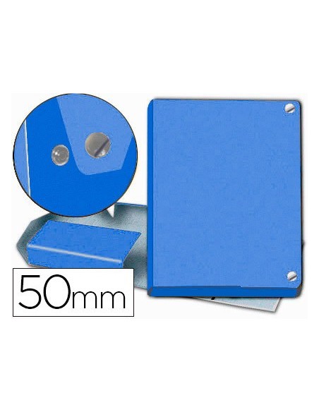 CARPETA PROYECTOS PARDO FOLIO LOMO 50 MM CARTON FORRADO AZUL BROCHE