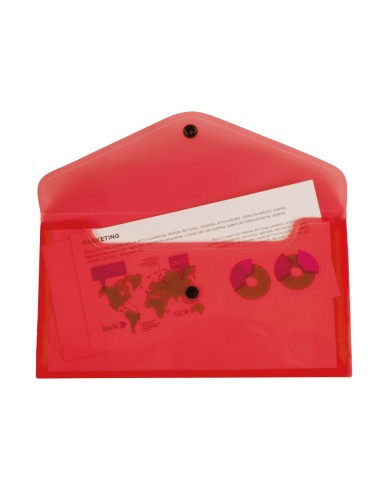 CARPETA DOSSIER BROCHE PP. SOBRE AMERICANO 260X140MM RJ. TRANSLUCIDO