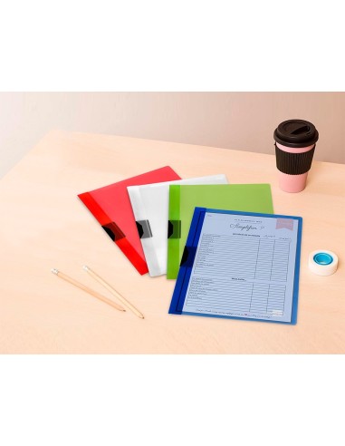 CARPETA DOSSIER PINZA LAT.PP. A4 RJ. TRANS.30H. PINZA DESLIZANTE