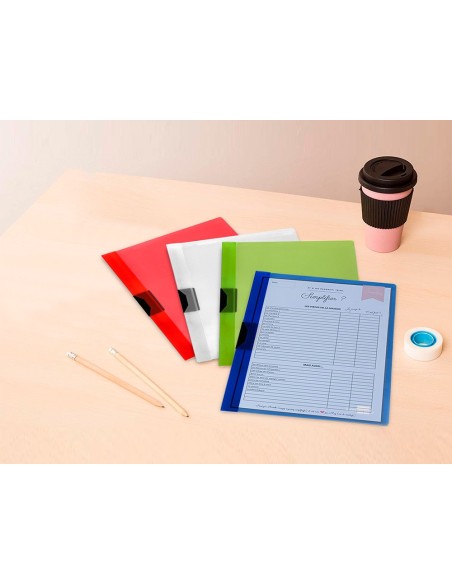 CARPETA DOSSIER PINZA LAT.PP. A4 RJ. TRANS.30H. PINZA DESLIZANTE