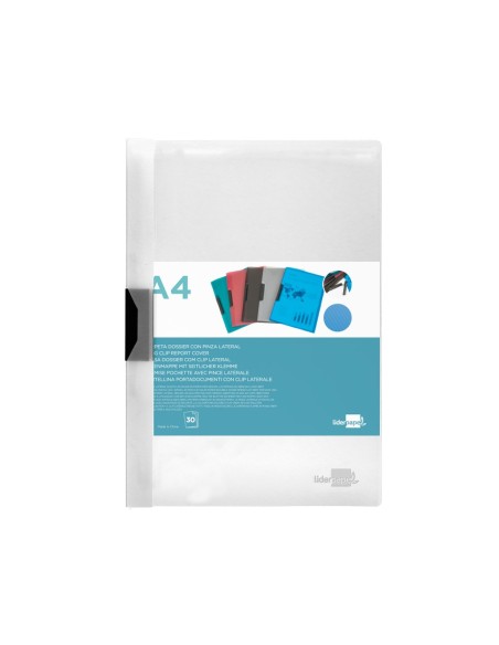 CARPETA DOSSIER PINZA LAT.PP. A4 TPTE.30H. PINZA DESLIZANTE