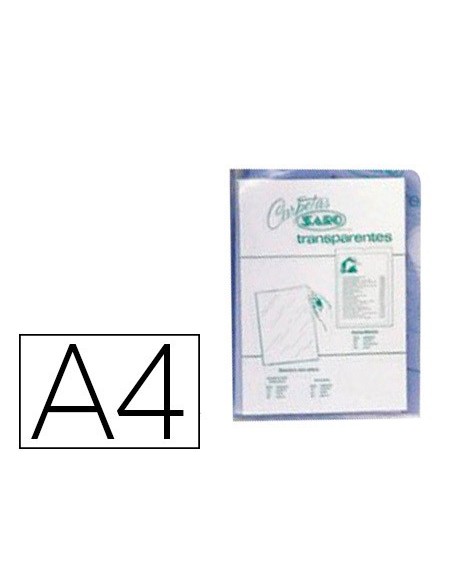 CARPETA DOSSIER UÑERO SARO PVC DIN A4 280 MC TRANSPARENTE